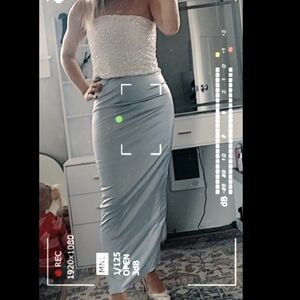 Silver long skirt
